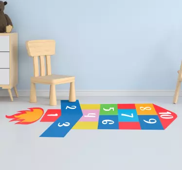 Hopsespiel Rakete Kinder Boden Aufkleber  - TenStickers