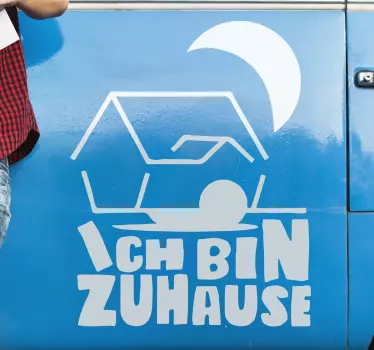 Ich bin zu hause text wandtattoo - TenStickers