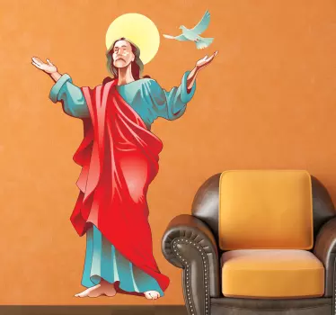 Jesus Christus mit Friedenstaube Sticker - TenStickers