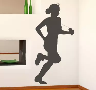 Joggerin mit Musik Aufkleber - TenStickers