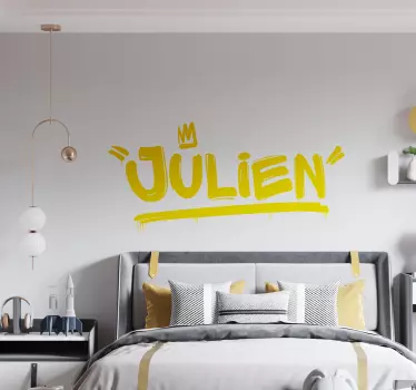 Wandtattoo Jugendzimmer graffiti mit namen und krone - TenStickers