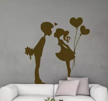 Junges küssendes Paar Liebe Wandaufkleber - TenStickers