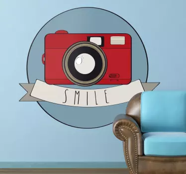 Kamera Smile Sticker - TenStickers