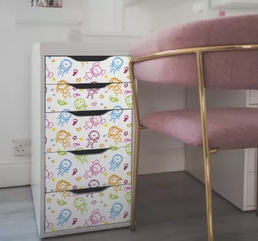 Kinder Jungen und Mädchen Muster Möbel Aufkleber - TenStickers