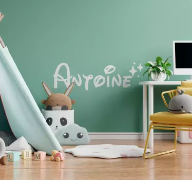 Wandtattoo Kinderzimmer name mit sternen - TenStickers