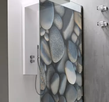 Klebefolie Dusche Ozean steine - TenStickers