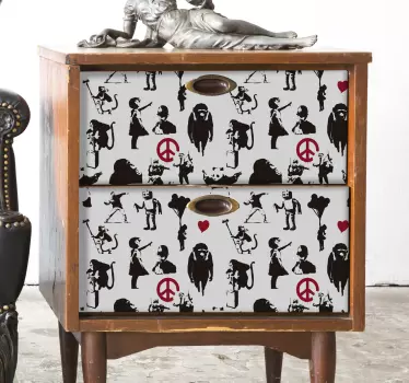 Klebefolie für Möbel Banksy tanzmuster - TenStickers