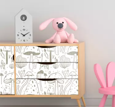Klebefolie für Möbel Beige pilzmuster - TenStickers