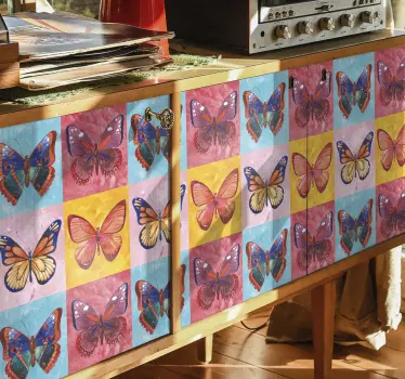 Klebefolie für Möbel Bunte Schmetterlinge - TenStickers
