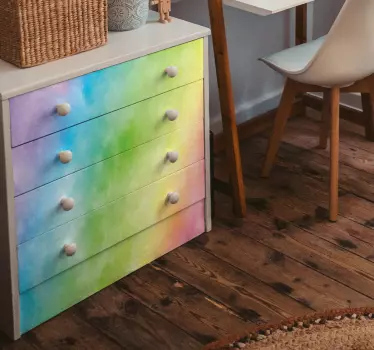 Aquarell Regenbogen Möbelfolie - TenStickers