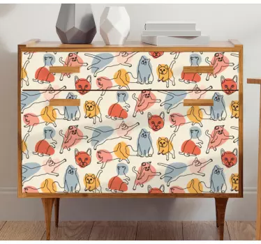 Klebefolie für Möbel Design mit katzen - TenStickers