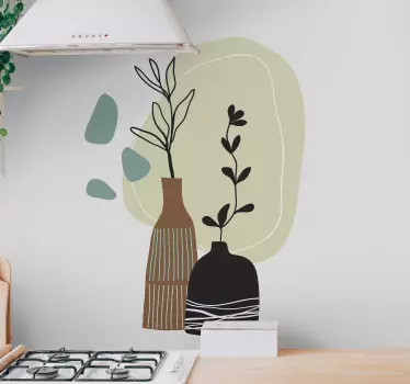 Klebefolie für Möbel Farbige blätter in vase - TenStickers