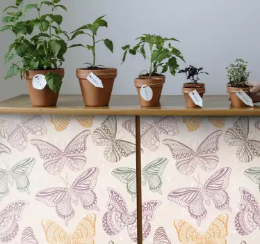 Klebefolie für Möbel Farbige zierschmetterlinge - TenStickers
