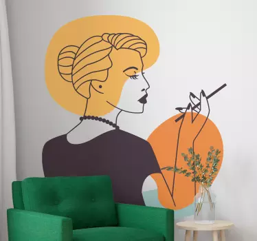 Klebefolie für Möbel Frauen elegante linie art-stil - TenStickers