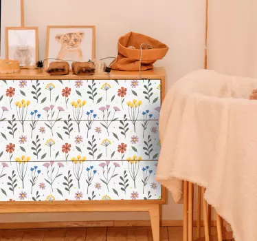 Klebefolie für Möbel Garten mehrfarbiges blumenmuster - TenStickers