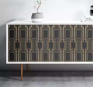 Klebefolie für Möbel Goldenes und schwarzes dekomuster - TenStickers