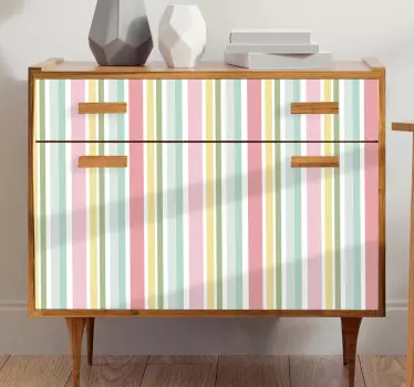 Klebefolie Möbel Vertikale Pastell Streifen - TenStickers