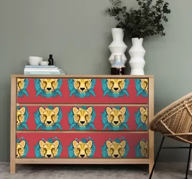 Klebefolie für Möbel Leopardengrafik im orientalischen stil - TenStickers