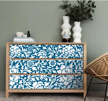 Klebefolie für Möbel Marineblaue flora - TenStickers