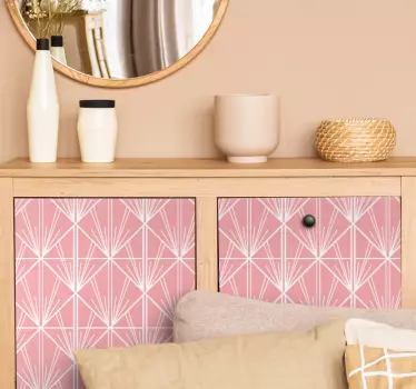 Klebefolie für Möbel Modernes rosa und weißes dekomuster - TenStickers