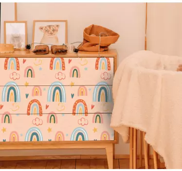 Pastellfarbene Regenbogen Möbelfolie - TenStickers