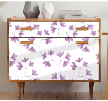 Klebefolie für Möbel Rosa Design von blättern - TenStickers