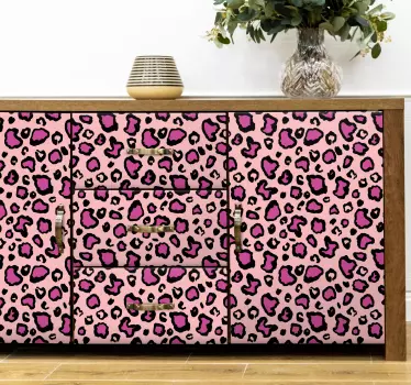 Klebefolie Möbel Rosa Leopardenmuster - TenStickers