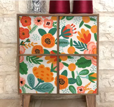 Klebefolie Möbel Blumen Muster im Volksstil - TenStickers