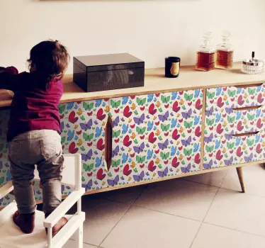 Klebefolie für Möbel Schmetterlinge fliegen für Kinder - TenStickers