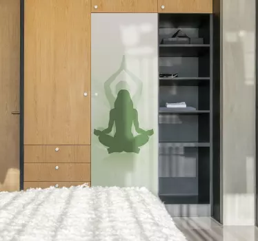 Klebefolie für Möbel Schranktür mit Yoga - TenStickers