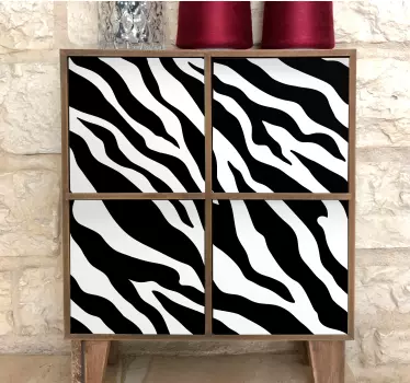 Klebefolie für Möbel Schwarz-weiß-tierdruck-zebra - TenStickers