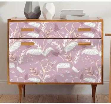 Klebefolie für Möbel Vintage rosa tropisches blattdesign - TenStickers