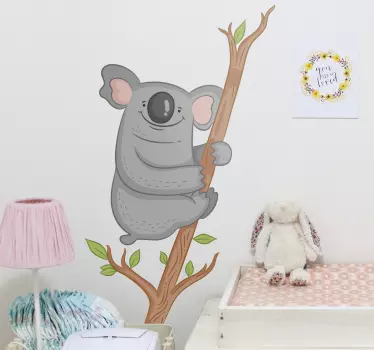 Koala zweig illustration wandtattoo - TenStickers
