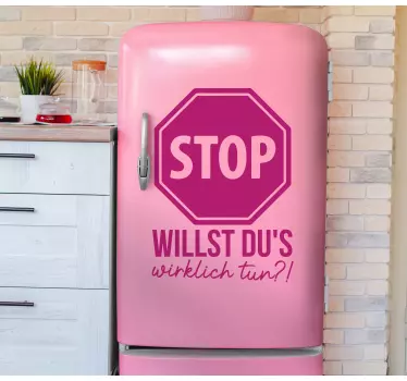 Kühlschrank Sticker Schwarzes stoppschild mit satz - TenStickers