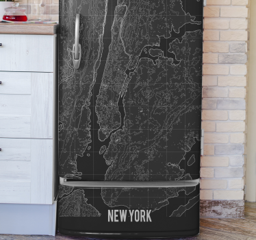 Kühlschrank Sticker Topografisches new york - TenStickers