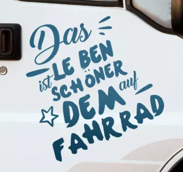 Leben ist schöner Fahrrad Text Wandtattoo - TenStickers