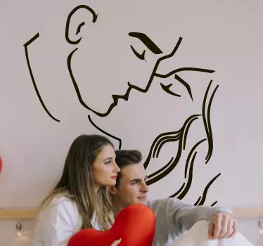 Leidenschaftliche küssende paarliebe-wandaufkleber - TenStickers
