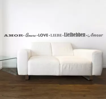 Liebe in verschiedenen Sprachen Aufkleber - TenStickers