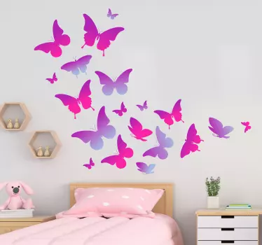 Lila Schmetterlinge fliegen Tier Wandtattoo  - TenStickers