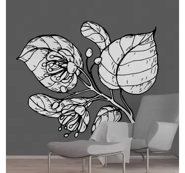 Lindenblüte gezeichnet Wandtattoo - TenStickers
