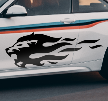 Löwe mit Flammen Fahrzeug Aufkleber - TenStickers