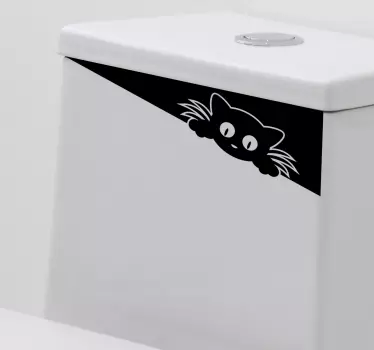 Lustige schwarze Katze Toilettenaufkleber - TenStickers