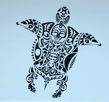 Maori Schildkröte Wandtattoo Wohnzimmer - TenStickers