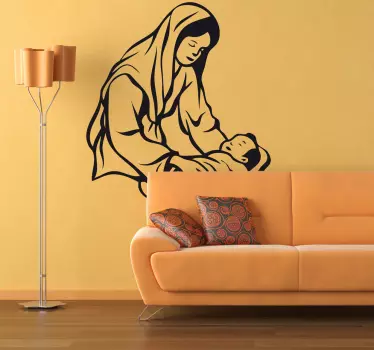 Maria und Jesuskind Aufkleber - TenStickers