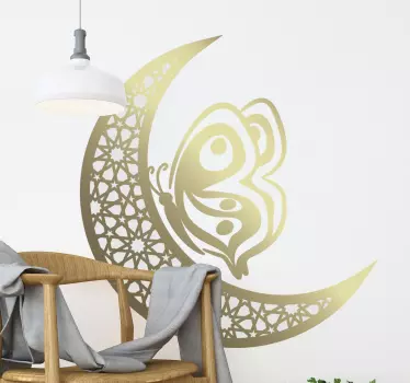 Mond und Schmetterling Mandala Wandautomat  - TenStickers