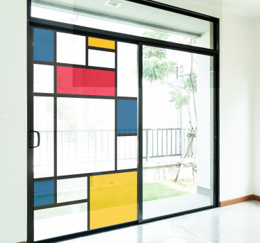 Mondrian art fenster aufkleber - TenStickers