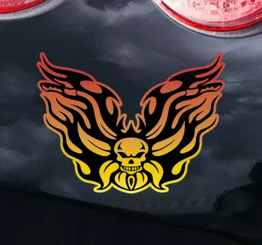 Motorrad aufkleber flamingo schädel flügel - TenStickers