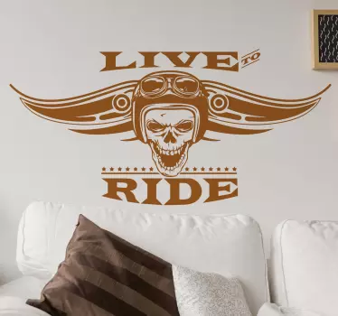 Motorrad Aufkleber Biker Live To Ride - TenStickers