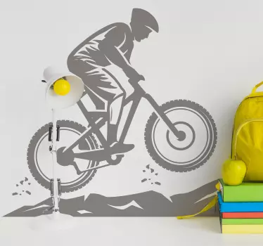 Mountainbike Radfahren Wandaufkleber - TenStickers