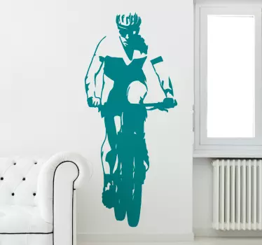 Mountainbiker Silhouette Wandtattoo - TenStickers